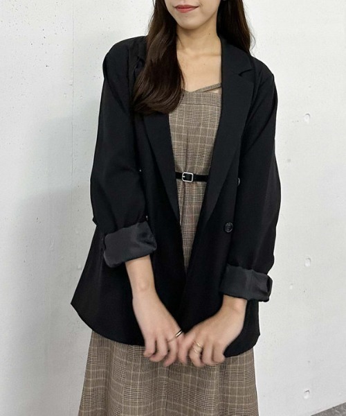 archives（アルシーヴ）の「ダブルブレストテーラードジャケット（テーラードジャケット・レディース・グレー/アイボリー/ブラック・MEDIUM）」の12枚目の写真