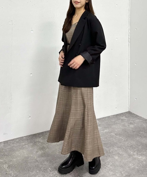 archives（アルシーヴ）の「ダブルブレストテーラードジャケット（テーラードジャケット・レディース・グレー/アイボリー/ブラック・MEDIUM）」の15枚目の写真