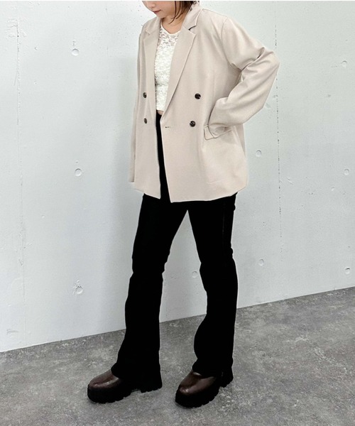 archives（アルシーヴ）の「ダブルブレストテーラードジャケット（テーラードジャケット・レディース・グレー/アイボリー/ブラック・MEDIUM）」の22枚目の写真