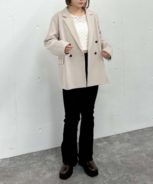 archives（アルシーヴ）の「ダブルブレストテーラードジャケット（テーラードジャケット・レディース・グレー/アイボリー/ブラック・MEDIUM）」の21枚目の写真