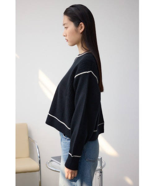 AZUL by moussy（アズールバイマウジー）の「スウェットライクニットプルオーバー（スウェット・レディース・ブラック/ダークブルー/杢グレー・FREE）」の8枚目の写真