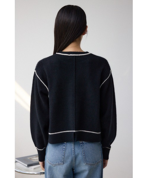 AZUL by moussy（アズールバイマウジー）の「スウェットライクニットプルオーバー（スウェット・レディース・ブラック/ダークブルー/杢グレー・FREE）」の9枚目の写真