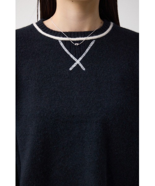 AZUL by moussy（アズールバイマウジー）の「スウェットライクニットプルオーバー（スウェット・レディース・ブラック/ダークブルー/杢グレー・FREE）」の10枚目の写真