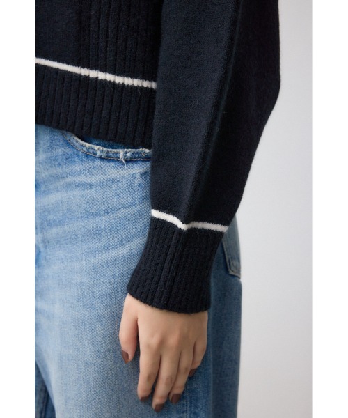 AZUL by moussy（アズールバイマウジー）の「スウェットライクニットプルオーバー（スウェット・レディース・ブラック/ダークブルー/杢グレー・FREE）」の12枚目の写真