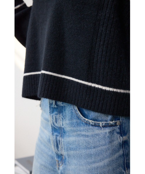 AZUL by moussy（アズールバイマウジー）の「スウェットライクニットプルオーバー（スウェット・レディース・ブラック/ダークブルー/杢グレー・FREE）」の15枚目の写真