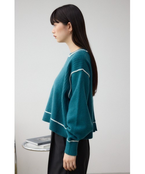 AZUL by moussy（アズールバイマウジー）の「スウェットライクニットプルオーバー（スウェット・レディース・ブラック/ダークブルー/杢グレー・FREE）」の20枚目の写真