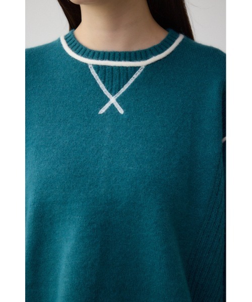 AZUL by moussy（アズールバイマウジー）の「スウェットライクニットプルオーバー（スウェット・レディース・ブラック/ダークブルー/杢グレー・FREE）」の22枚目の写真