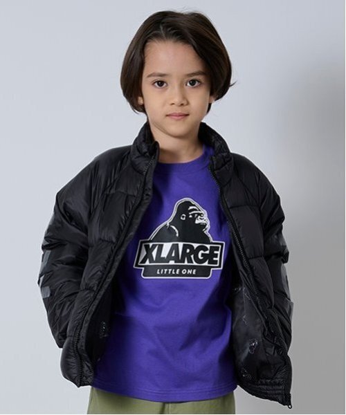 XLARGE KIDS（エクストララージキッズ）の「袖ロゴスランテッドOGゴリラ長袖Tシャツ（Tシャツ/カットソー・キッズ・ブラック/ホワイト/パープル/イエロー・80ｃｍ/90cm/100cm/110cm/120cm/130cm/140cm）」の5枚目の写真