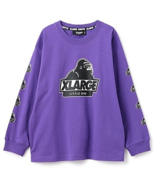 XLARGE KIDS（エクストララージキッズ）の「袖ロゴスランテッドOGゴリラ長袖Tシャツ（Tシャツ/カットソー・キッズ・ブラック/ホワイト/パープル/イエロー・80ｃｍ/90cm/100cm/110cm/120cm/130cm/140cm）」の12枚目の写真