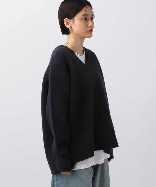 A part by(アパートバイ)の「カシミヤコンユルVプルオーバーニット(ニット/セーター・レディース・アイボリー/ネイビー/オレンジ/ライトグレー・FREE)」の19枚目の写真