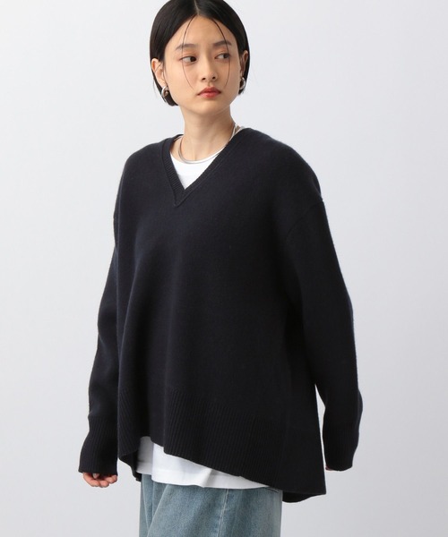 A part by(アパートバイ)の「カシミヤコンユルVプルオーバーニット(ニット/セーター・レディース・アイボリー/ネイビー/オレンジ/ライトグレー・FREE)」の20枚目の写真