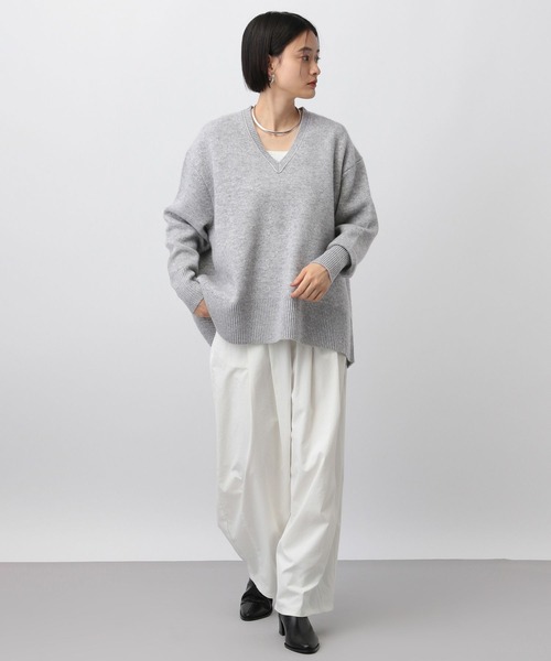 A part by(アパートバイ)の「カシミヤコンユルVプルオーバーニット(ニット/セーター・レディース・アイボリー/ネイビー/オレンジ/ライトグレー・FREE)」の12枚目の写真