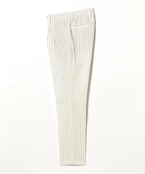 CIRCOLO 1901（チルコロ 1901）の「【別注】DEVORE Incipit / コットン シアサッカー ストライプ 2プリーツ イージースラックス（その他パンツ・メンズ・ホワイト系その他2・46）」の3枚目の写真