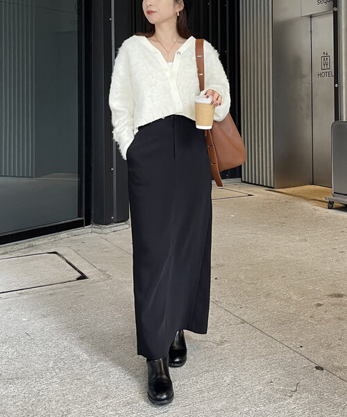 CAPRICIEUX LE'MAGE（カプリシューレマージュ）の「【shio企画】フラッフィーショートカーディガン（カーディガン/ボレロ・レディース・オフホワイト/ピンク/ブラウン/チャコールグレー・FREE）」の8枚目の写真