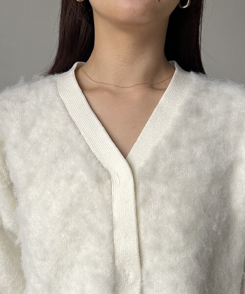 CAPRICIEUX LE'MAGE（カプリシューレマージュ）の「【shio企画】フラッフィーショートカーディガン（カーディガン/ボレロ・レディース・オフホワイト/ピンク/ブラウン/チャコールグレー・FREE）」の18枚目の写真