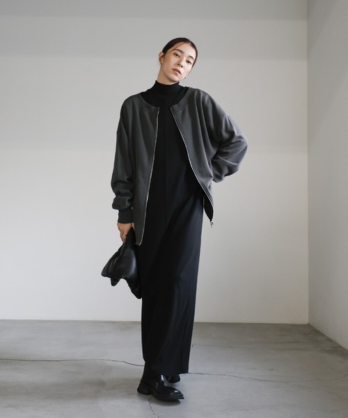 select MOCA（セレクトモカ）の「オフショルダーダブルジップトップス（スウェット・レディース・チャコールグレー/グレー・FREE）」の7枚目の写真