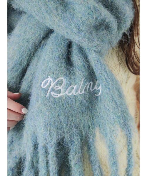 ehka sopo（エヘカソポ）の「刺繍入りマフラー（ストール/ショール・レディース・キナリ/サックスブルー/オレンジ・F）」の9枚目の写真