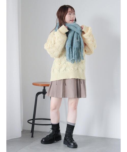 ehka sopo（エヘカソポ）の「刺繍入りマフラー（ストール/ショール・レディース・キナリ/サックスブルー/オレンジ・F）」の12枚目の写真