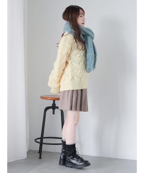 ehka sopo（エヘカソポ）の「刺繍入りマフラー（ストール/ショール・レディース・キナリ/サックスブルー/オレンジ・F）」の14枚目の写真