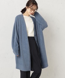 シャギーロングニットカーデ