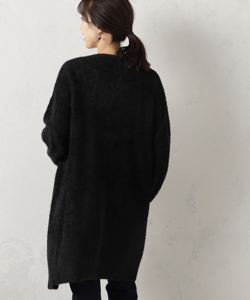 FOUND GOOD（ファウンドグッド）の「シャギーロングニットカーデ（カーディガン/ボレロ・レディース・ベージュ/ブルー系5/ブラック/グレー系5・L/M/S）」の7枚目の写真