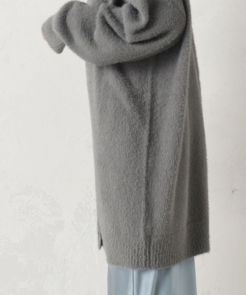 FOUND GOOD（ファウンドグッド）の「シャギーロングニットカーデ（カーディガン/ボレロ・レディース・ベージュ/ブルー系5/ブラック/グレー系5・L/M/S）」の12枚目の写真