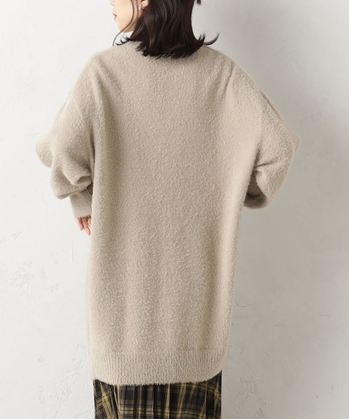 FOUND GOOD（ファウンドグッド）の「シャギーロングニットカーデ（カーディガン/ボレロ・レディース・ベージュ/ブルー系5/ブラック/グレー系5・L/M/S）」の14枚目の写真