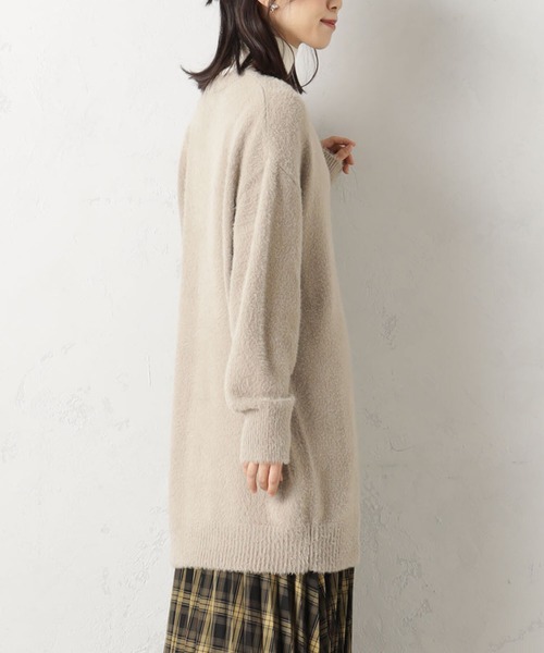 FOUND GOOD（ファウンドグッド）の「シャギーロングニットカーデ（カーディガン/ボレロ・レディース・ベージュ/ブルー系5/ブラック/グレー系5・L/M/S）」の15枚目の写真