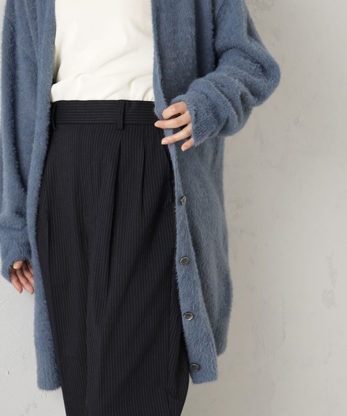 FOUND GOOD（ファウンドグッド）の「シャギーロングニットカーデ（カーディガン/ボレロ・レディース・ベージュ/ブルー系5/ブラック/グレー系5・L/M/S）」の19枚目の写真