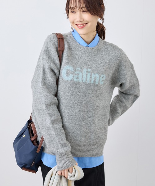 ROPE' PICNIC（ロペピクニック）の「ロゴジャガードニットプルオーバー（ニット/セーター・レディース・ベージュ/グレー/ピンク・38）」の2枚目の写真