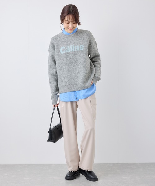 ROPE' PICNIC（ロペピクニック）の「ロゴジャガードニットプルオーバー（ニット/セーター・レディース・ベージュ/グレー/ピンク・38）」の7枚目の写真