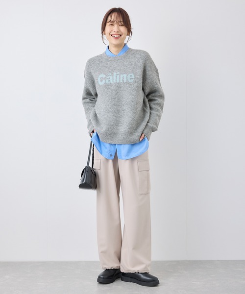 ROPE' PICNIC（ロペピクニック）の「ロゴジャガードニットプルオーバー（ニット/セーター・レディース・ベージュ/グレー/ピンク・38）」の6枚目の写真