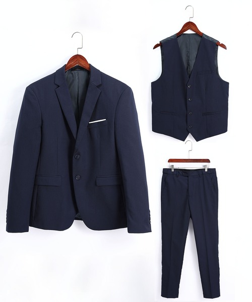 ✨新品 未使用✨ Cloud Style スーツ ダブルボタン ネイビー M Cloudstyle】フォーマルスーツ スリーピース /2釦 セットアップ ベスト