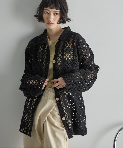 THE YOn（ザヨン）の「トーションレースルーズフィットシャツ（シャツ/ブラウス・レディース・ナチュラル/ブラック・FREE）」の13枚目の写真