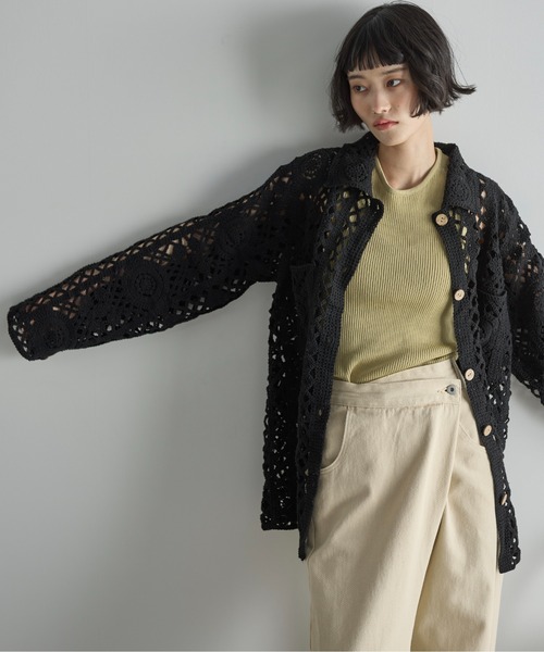 THE YOn（ザヨン）の「トーションレースルーズフィットシャツ（シャツ/ブラウス・レディース・ナチュラル/ブラック・FREE）」の15枚目の写真