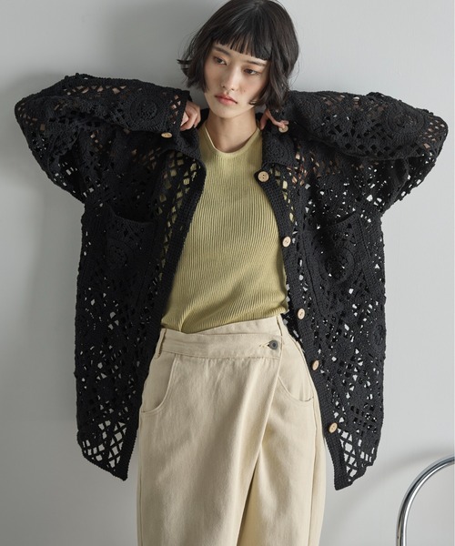 THE YOn（ザヨン）の「トーションレースルーズフィットシャツ（シャツ/ブラウス・レディース・ナチュラル/ブラック・FREE）」の12枚目の写真