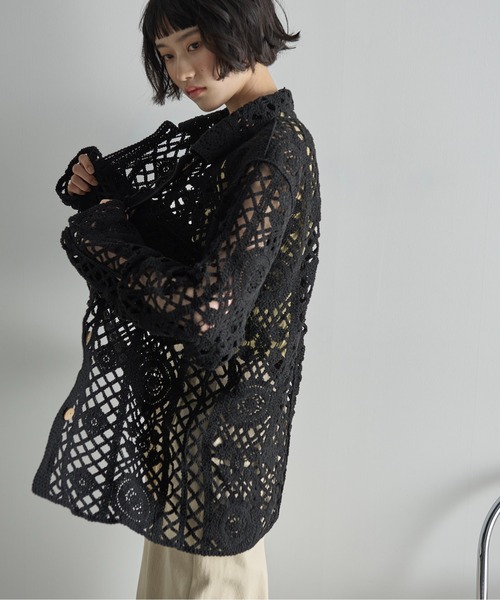 THE YOn（ザヨン）の「トーションレースルーズフィットシャツ（シャツ/ブラウス・レディース・ナチュラル/ブラック・FREE）」の16枚目の写真