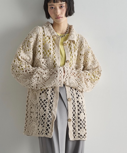 THE YOn（ザヨン）の「トーションレースルーズフィットシャツ（シャツ/ブラウス・レディース・ナチュラル/ブラック・FREE）」の4枚目の写真