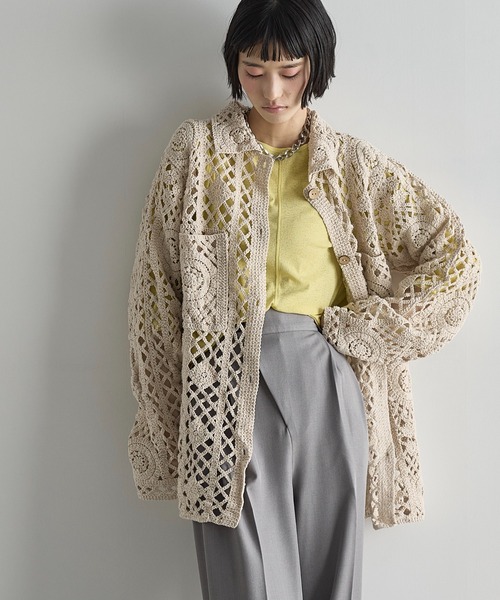 THE YOn（ザヨン）の「トーションレースルーズフィットシャツ（シャツ/ブラウス・レディース・ナチュラル/ブラック・FREE）」の3枚目の写真