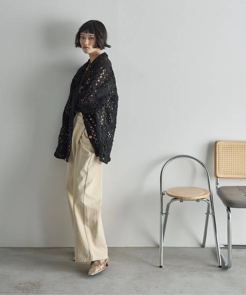 THE YOn（ザヨン）の「トーションレースルーズフィットシャツ（シャツ/ブラウス・レディース・ナチュラル/ブラック・FREE）」の21枚目の写真