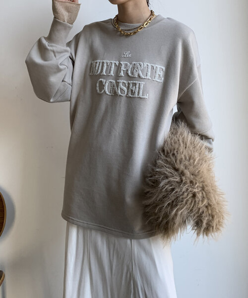 DouDou(ドゥドゥ)の「【WEB限定】ラメサガラ刺繍ランタンスリーブチュニック(Tシャツ/カットソー・レディース・グレイッシュベージュ/アイボリー/ブラック・FREE)」の9枚目の写真