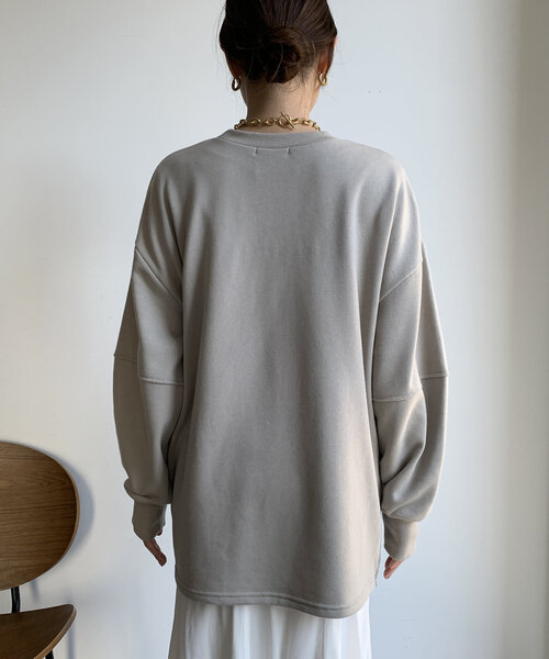 DouDou(ドゥドゥ)の「【WEB限定】ラメサガラ刺繍ランタンスリーブチュニック(Tシャツ/カットソー・レディース・グレイッシュベージュ/アイボリー/ブラック・FREE)」の15枚目の写真