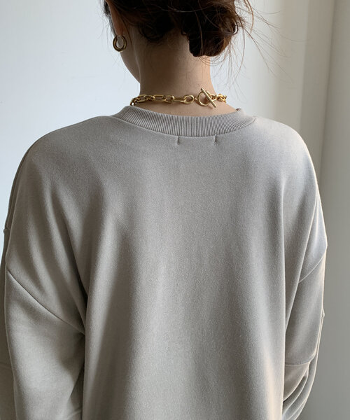 DouDou(ドゥドゥ)の「【WEB限定】ラメサガラ刺繍ランタンスリーブチュニック(Tシャツ/カットソー・レディース・グレイッシュベージュ/アイボリー/ブラック・FREE)」の16枚目の写真