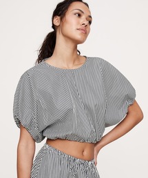 ポプリン バブルヘム クロップド トップス