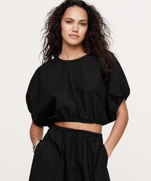 Banana Republic（バナナリパブリック）の「ポプリン バブルヘム クロップド トップス（シャツ/ブラウス）」