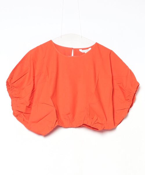 Banana Republic（バナナリパブリック）の「ポプリン バブルヘム クロップド トップス（シャツ/ブラウス・レディース・ホワイト×ネイビー/ブラック/オレンジ・M/S/XS/L）」の6枚目の写真