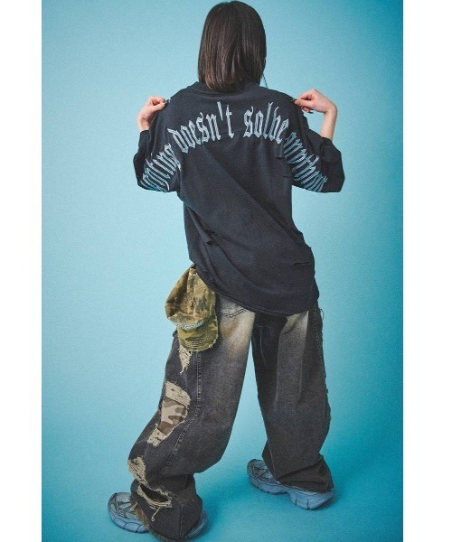 GALFY（ガルフィー）病みに染まりし反戦T 半袖Tシャツ GALFY】病みに染まりし反戦Tシャツ | OUR BRAND,GALFY