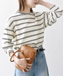 【SHIPS any別注】sports wear: レトロ カラー ボーダー Tシャツ (ロンT)◇