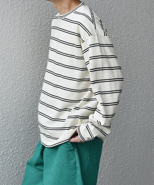 SHIPS any(シップス エニィ)の「【SHIPS any別注】sports wear: レトロ カラー ボーダー Tシャツ (ロンT)◇(Tシャツ/カットソー・メンズ・ブルー/ホワイト/ライトグリーン/ピンク/パープル・SMALL/MEDIUM/LARGE)」の10枚目の写真