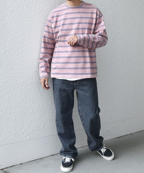 SHIPS any(シップス エニィ)の「【SHIPS any別注】sports wear: レトロ カラー ボーダー Tシャツ (ロンT)◇(Tシャツ/カットソー・メンズ・ブルー/ホワイト/ライトグリーン/ピンク/パープル・SMALL/MEDIUM/LARGE)」の12枚目の写真